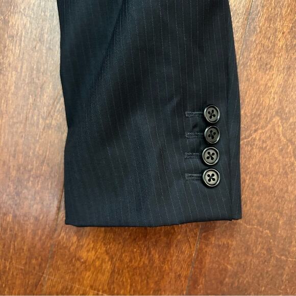 Hickey Freeman for Nordstrom Men's Black Pinstripe Blazer, 100% Wool, Size 42R - Picture 11 of 16